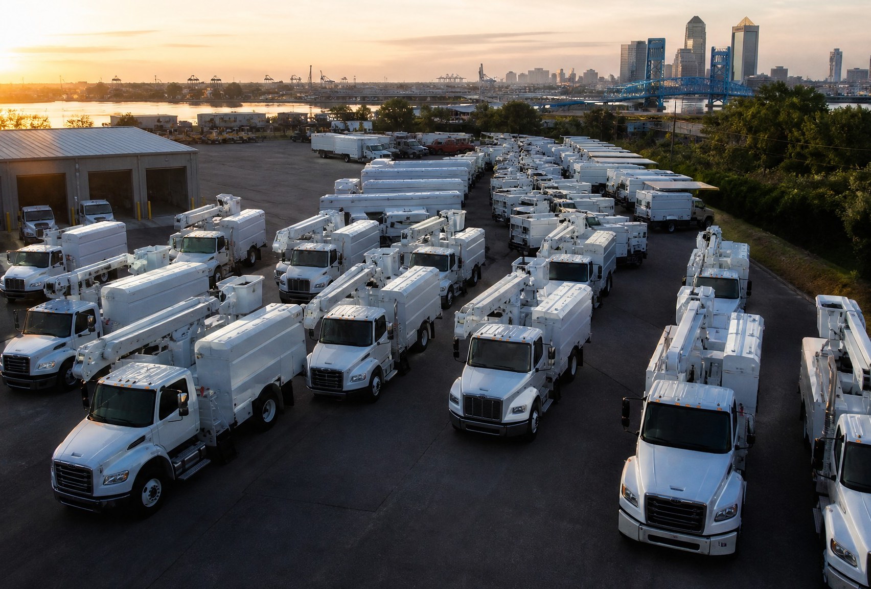 A fleet lined up at dawn: a business that runs as an asset, not a person